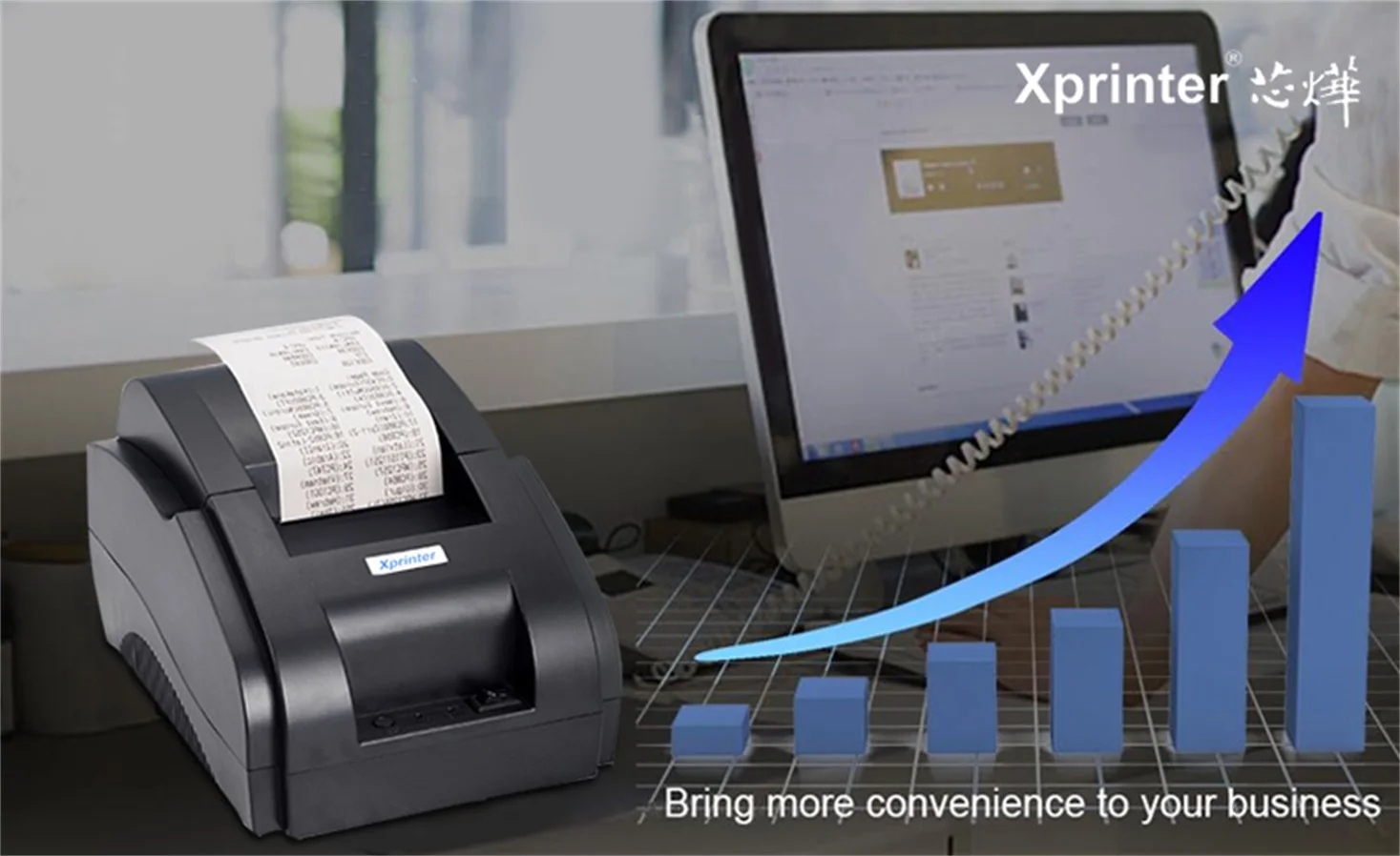 Impressora térmica portátil Xprinter de 58 mm com USB e USB. - Imagem 4