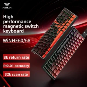 AULA WIN60 WIN68 HE Teclados magnéticos Esports Gatilho Rápido 8K Retorno RGB Hotswap Teclado Mecânico para jogos com fio para PC Gamer