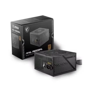 Fonte de alimentação para computador MSI MAG A650BNL preta, 650 W, 80 PLUS BRONZE, com PFC ativo, OCP/OVP/OPP/SCP/UVP.