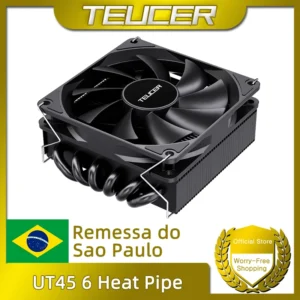 TEUCER UT45 CPU Cooler TDP 150W 6 Heat Pipe 45mm High ITX Chassis Air Cooling Radiator for AM5 AM4 and Intel LGA1700 1200 2011